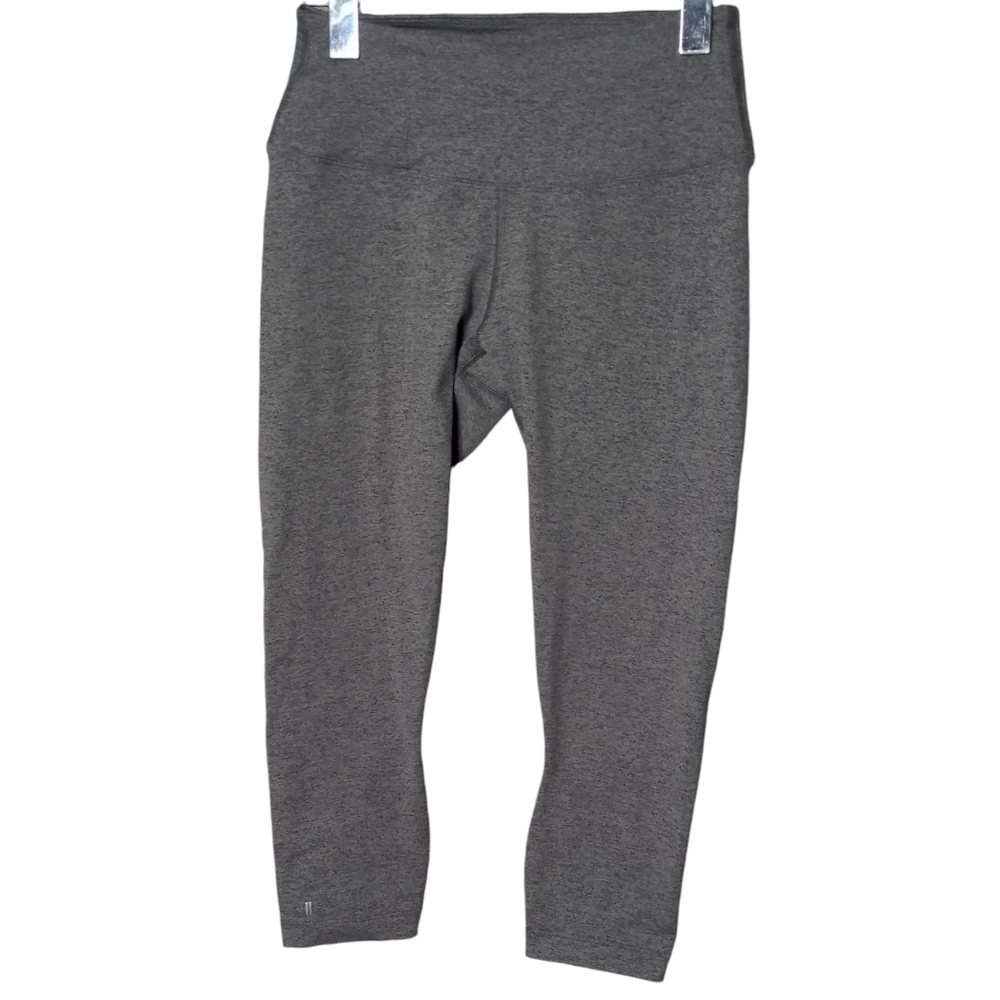 Nobull High-Rise Plush Heather Tight Crop Activewear Legging 21" Size Sm Grey